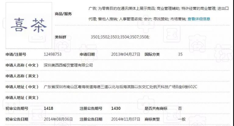 “喜茶”遇上“囍茶”，都是商標(biāo)惹的禍！